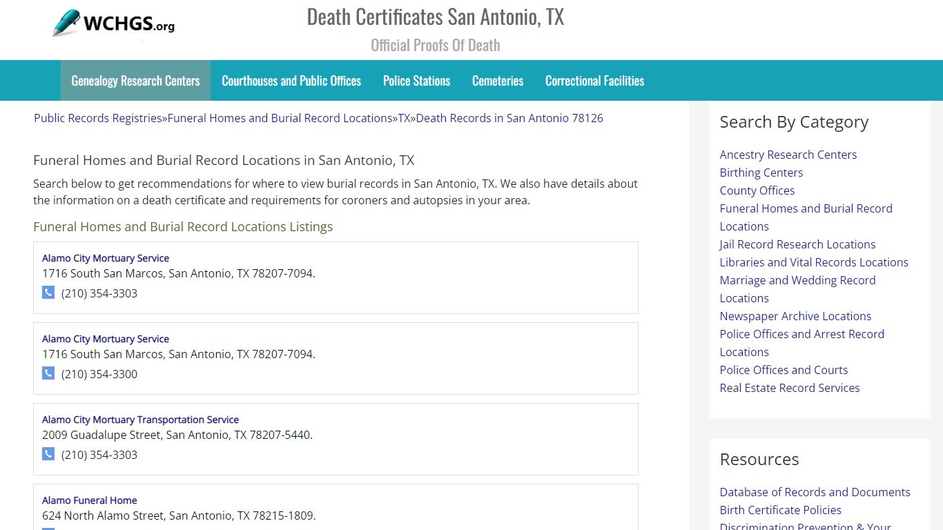 Death Certificates San Antonio, TX - Official Proofs Of Death